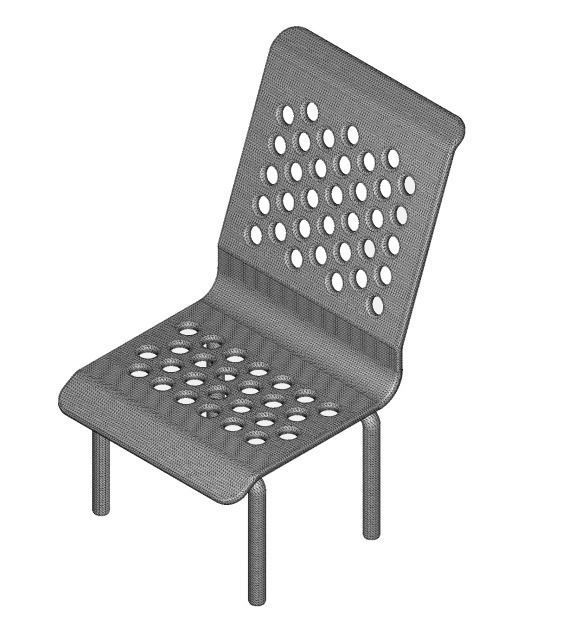 Wooden Furniture Chair 3D model_3