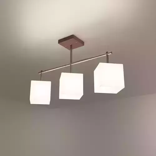 Chandalier low poly ceiling light with three square lights