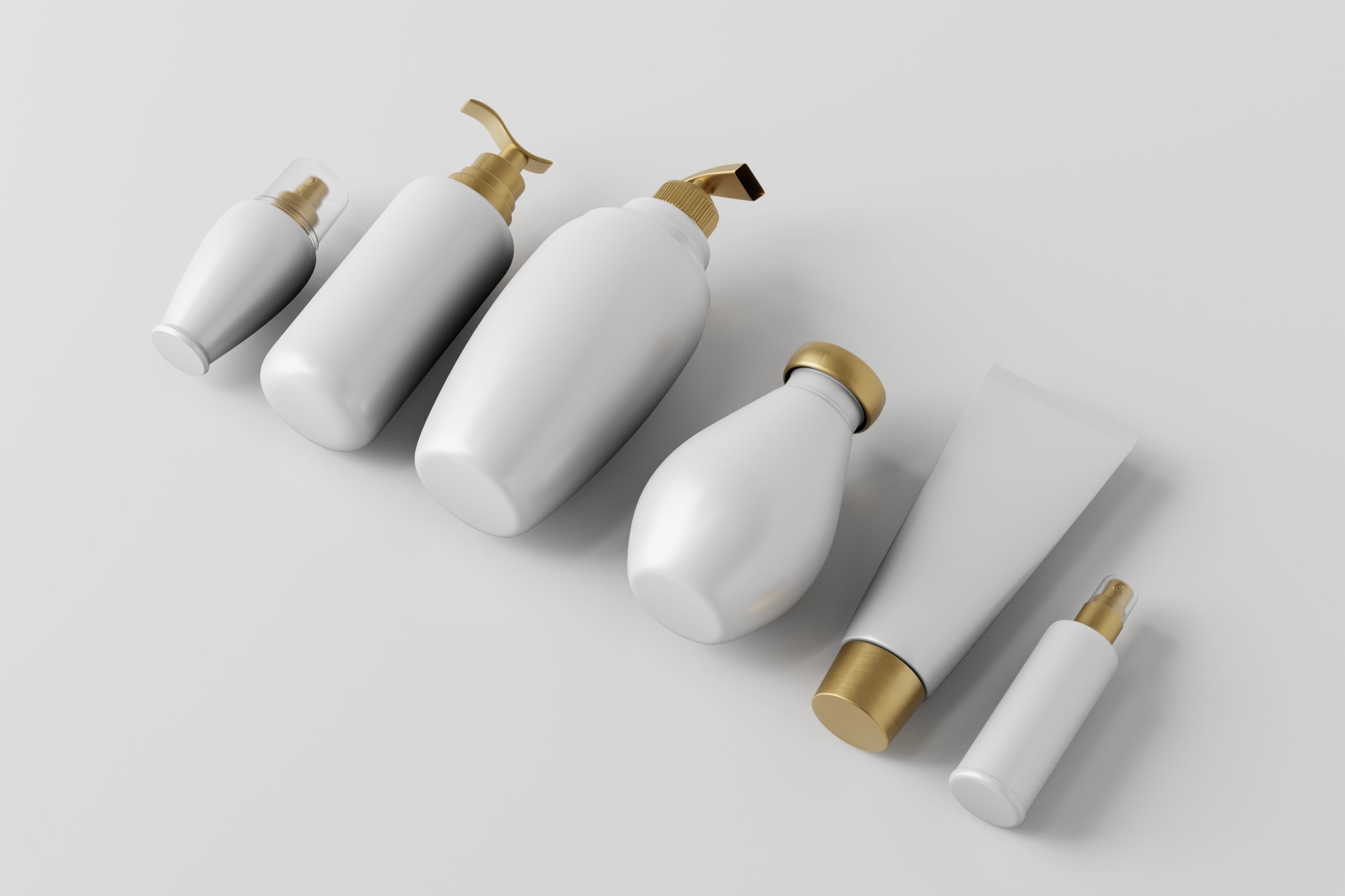 Bottle and tube cosmetic collection Low-poly 3D model_8