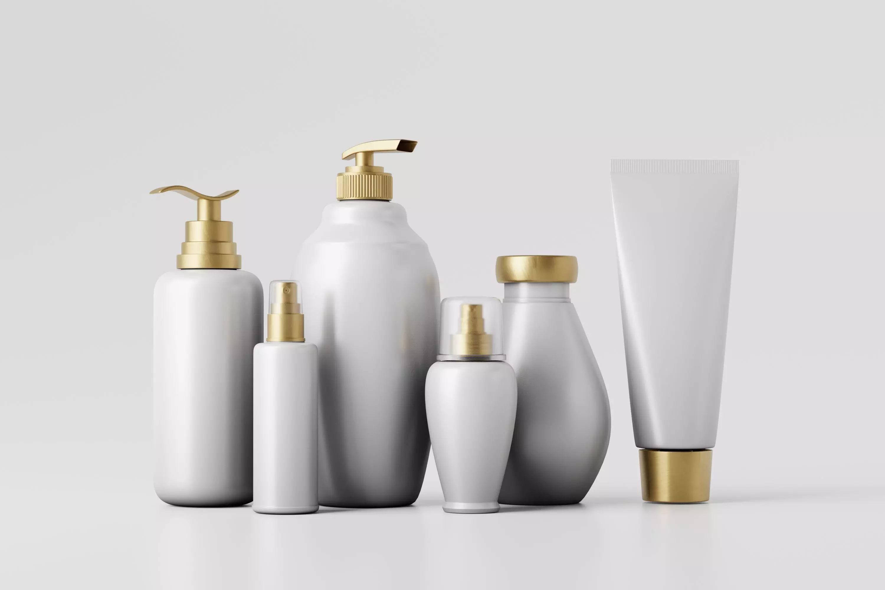 Bottle and tube cosmetic collection Low-poly 3D model_0