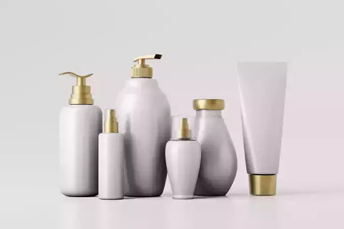 Bottle and tube cosmetic collection