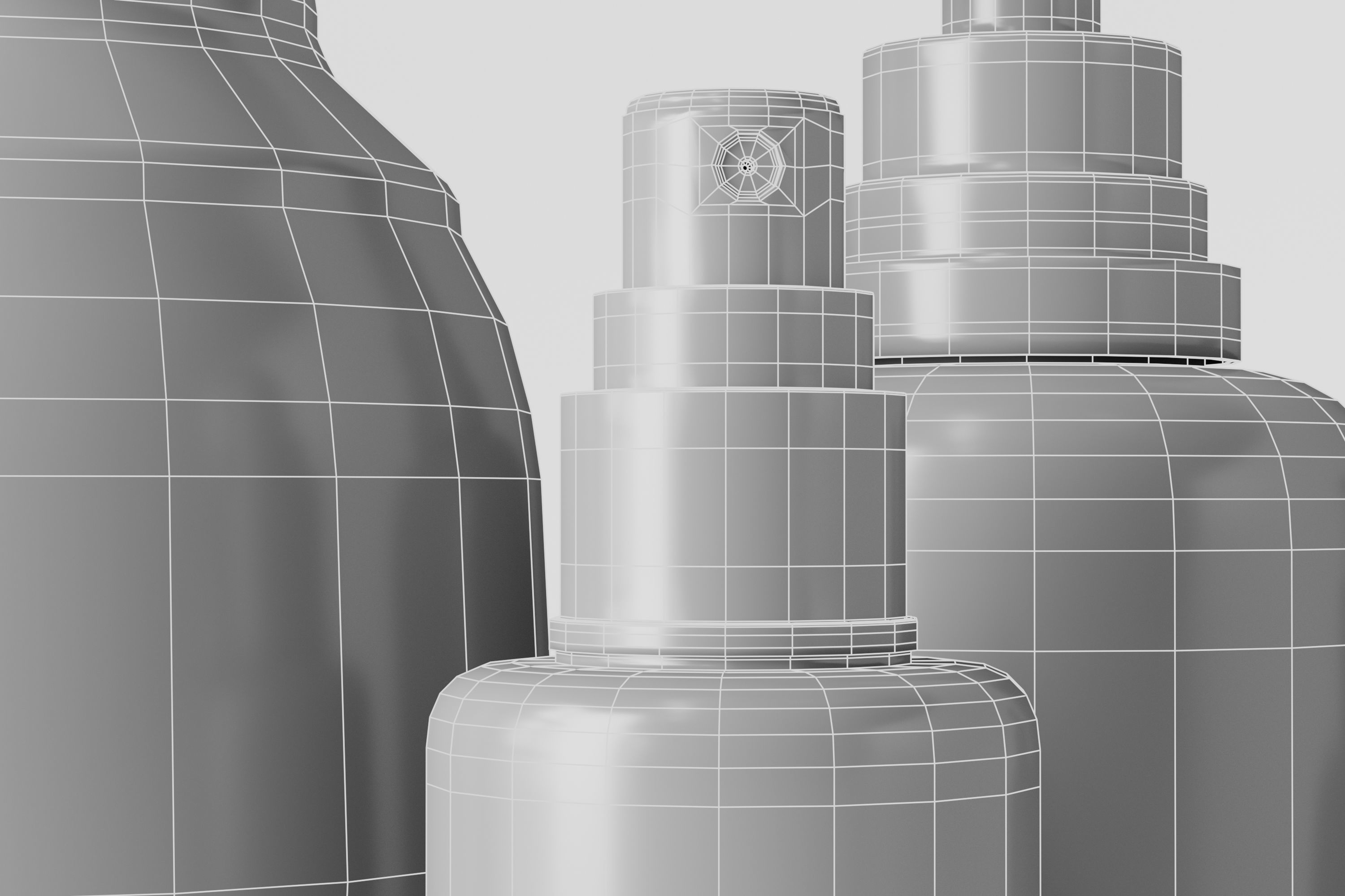 Bottle and tube cosmetic collection Low-poly 3D model_19