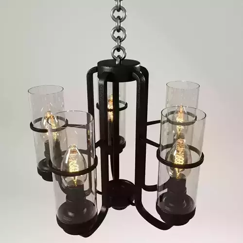 chandelier with four glass candle holders