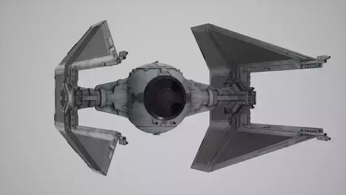 Tie Interceptor Low-poly 3D model Tie Interceptor Low-poly 3D model