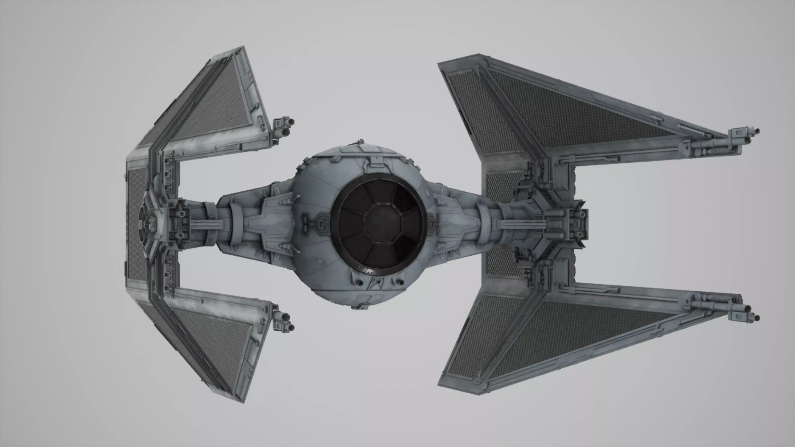 Tie Interceptor Low-poly 3D model_0