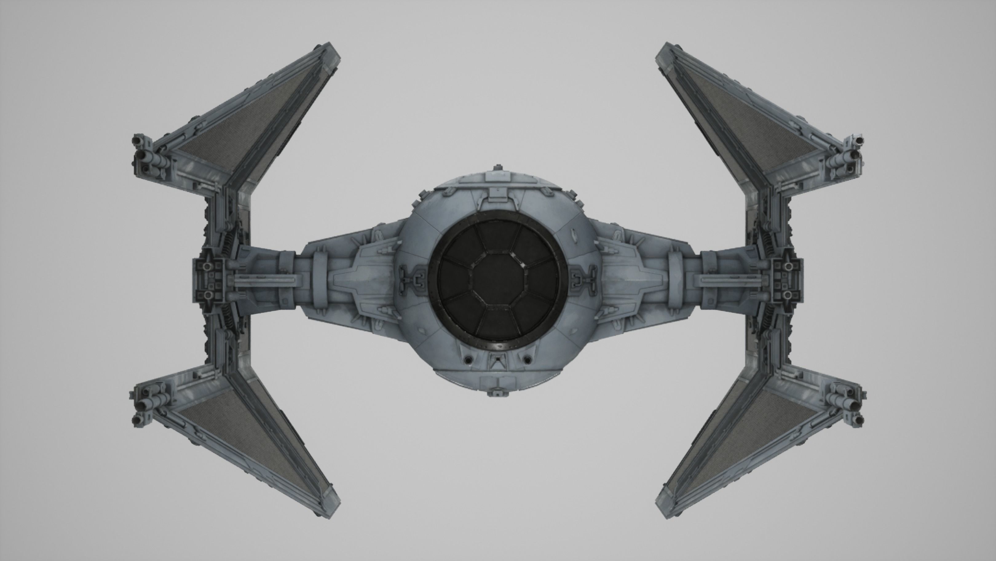 Tie Interceptor Low-poly 3D model_2