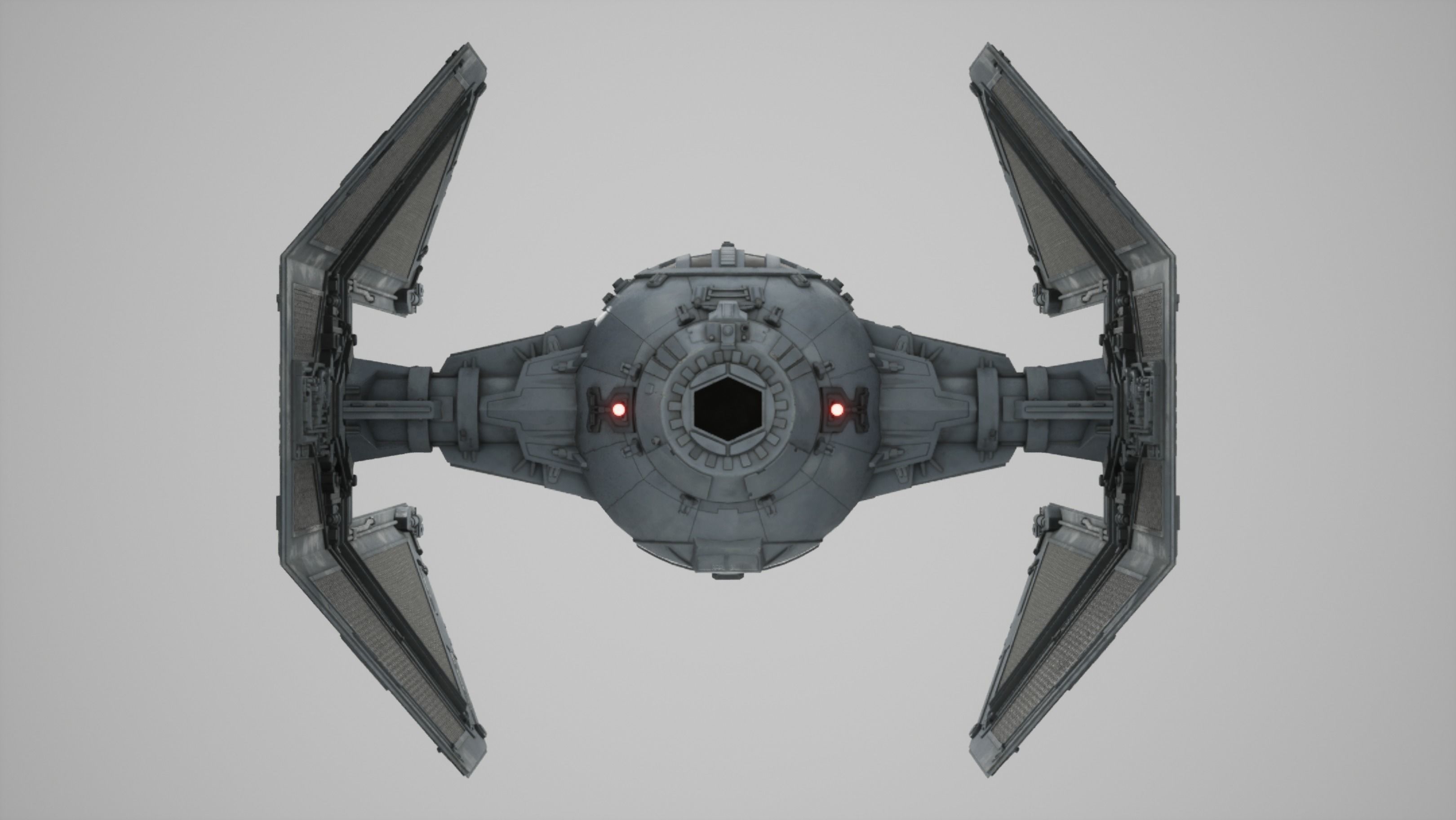 Tie Interceptor Low-poly 3D model_3