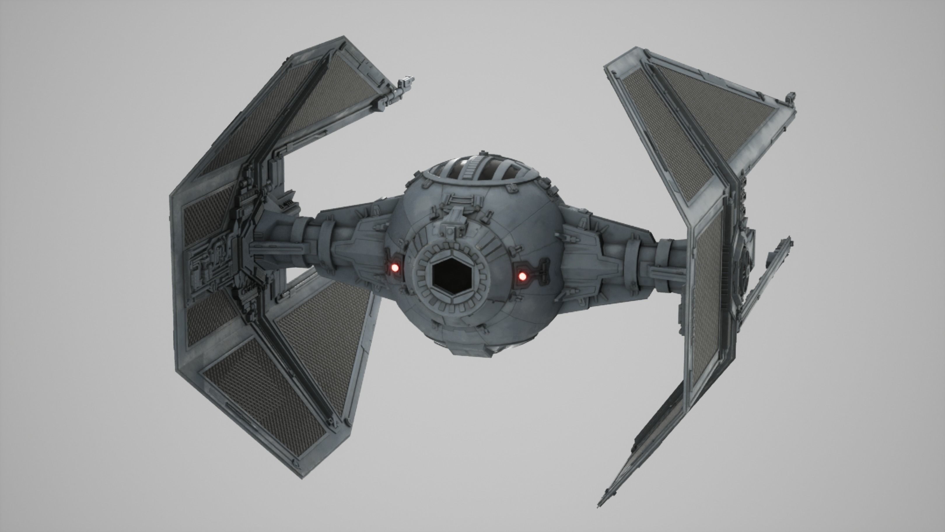 Tie Interceptor Low-poly 3D model_1