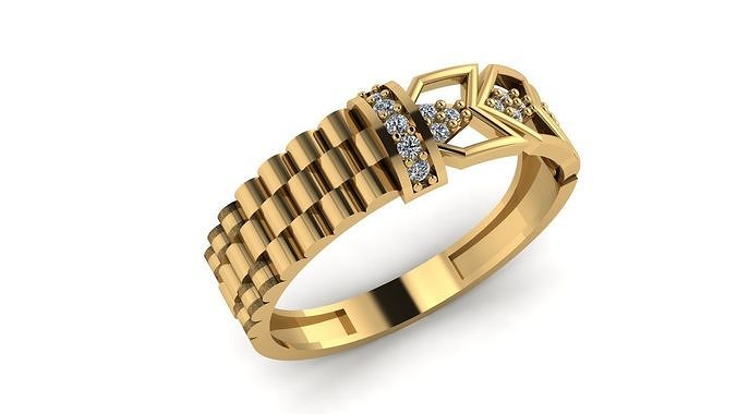 wedding Ring cocktail gemstone printable collection D 010 3D print model