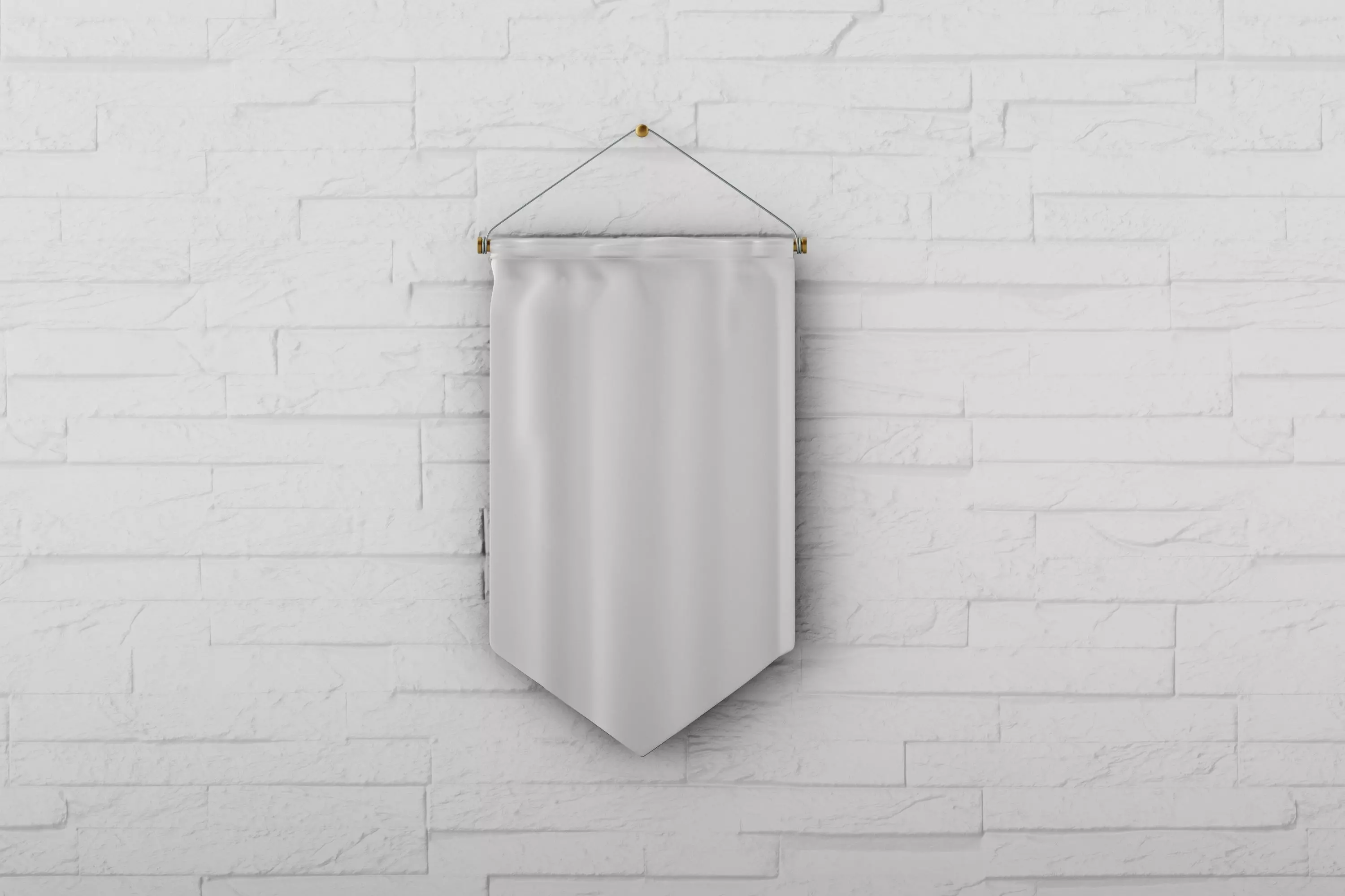 rhombus pennant mockup Low-poly 3D model