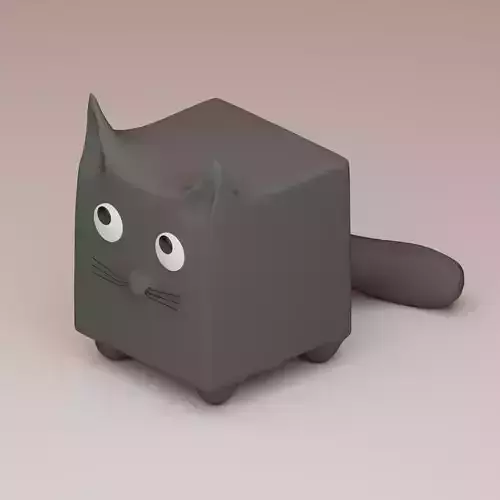 Cat Cube Low-poly 3D model