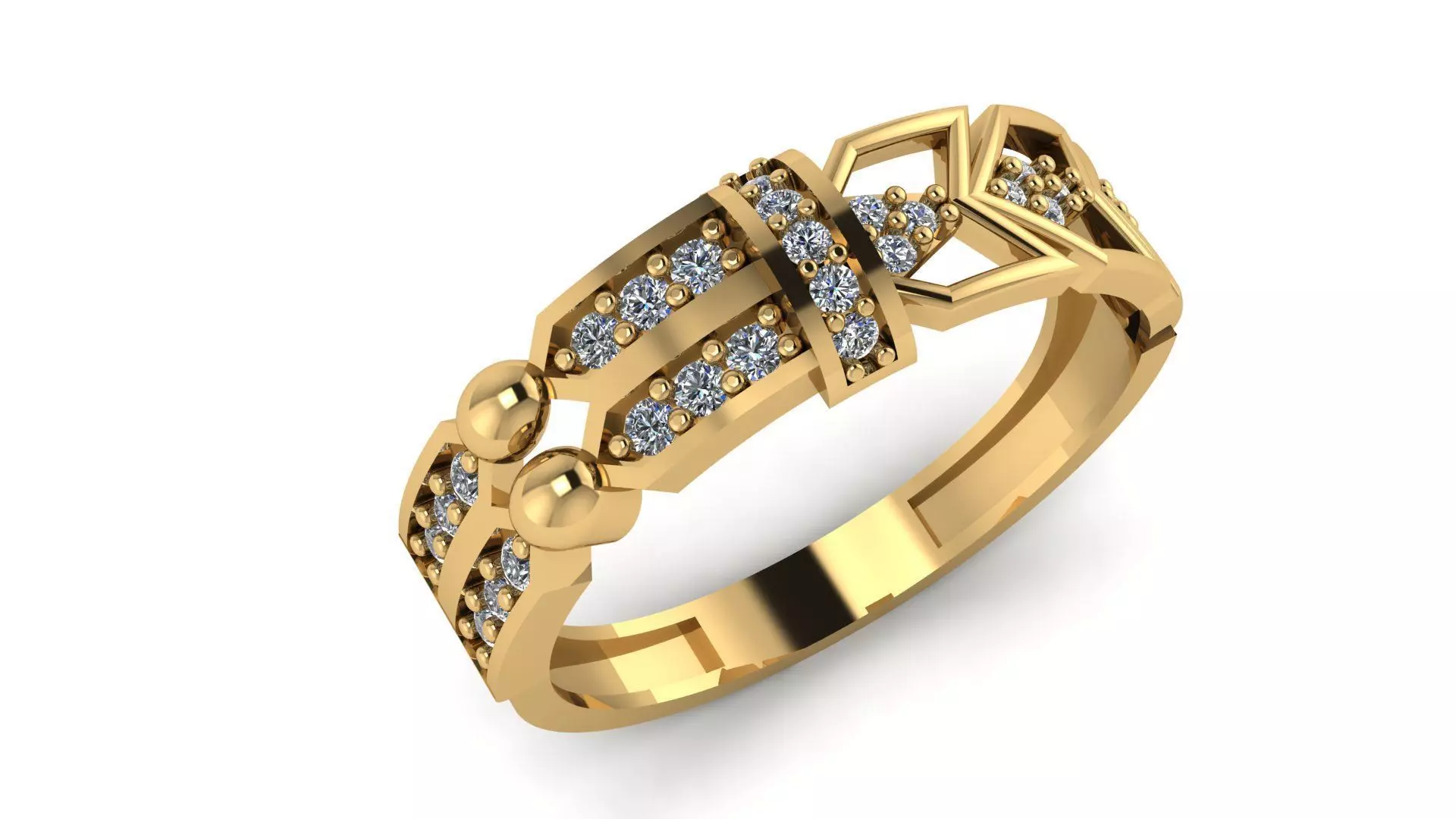 wedding Ring cocktail gemstone printable collection D 020 3D print model
