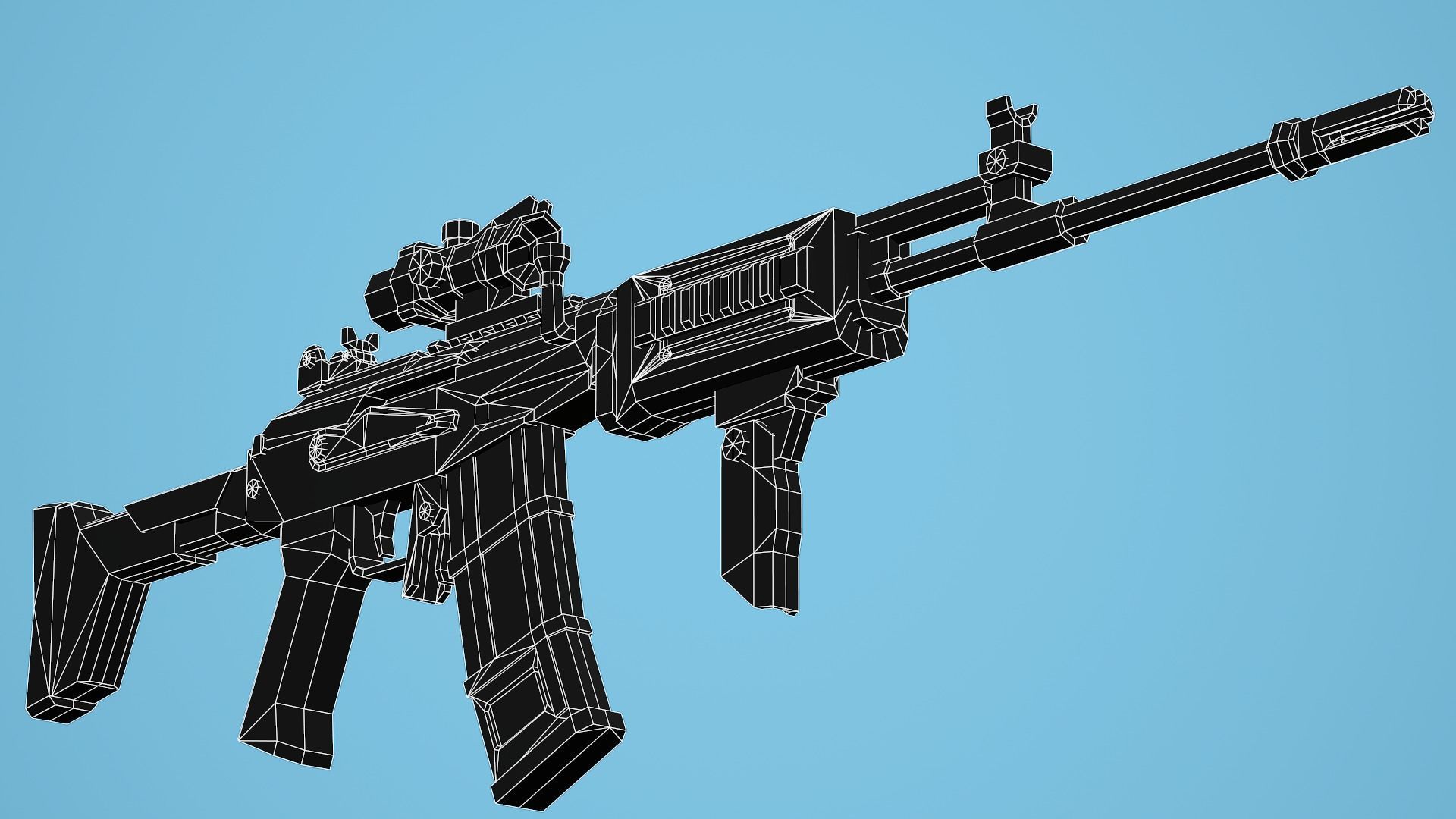 Galil Tactical - Low Poly Mobile Ready Low-poly 3D model_13
