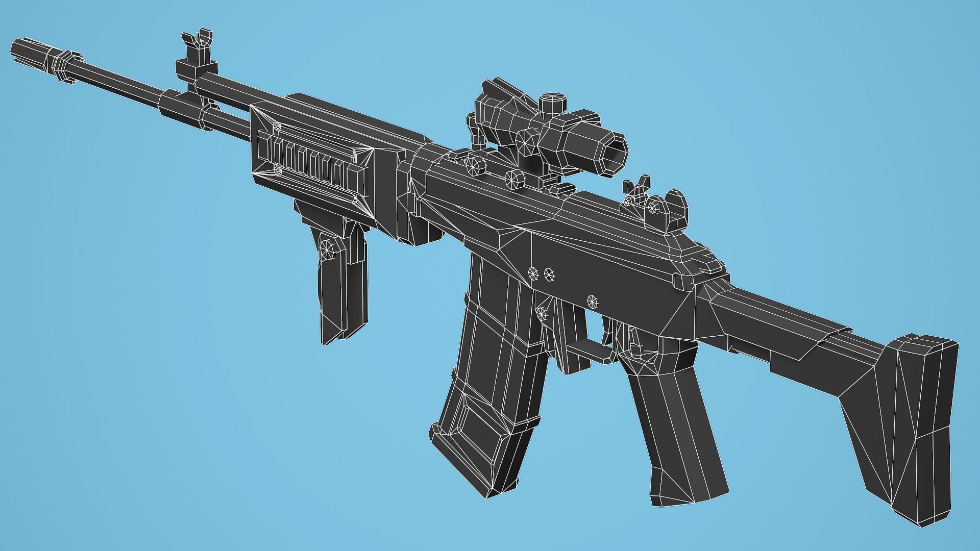 Galil Tactical - Low Poly Mobile Ready Low-poly 3D model_12