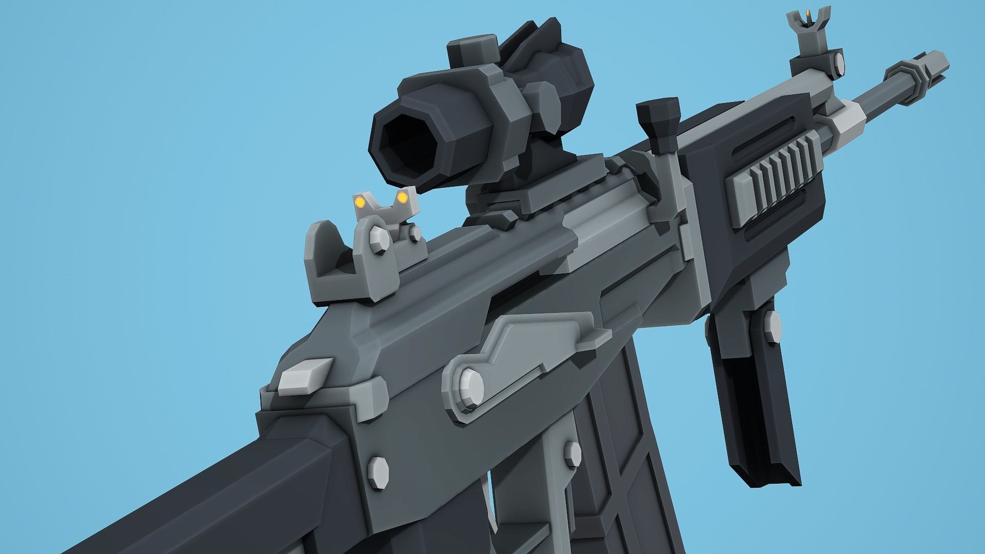 Galil Tactical - Low Poly Mobile Ready Low-poly 3D model_1