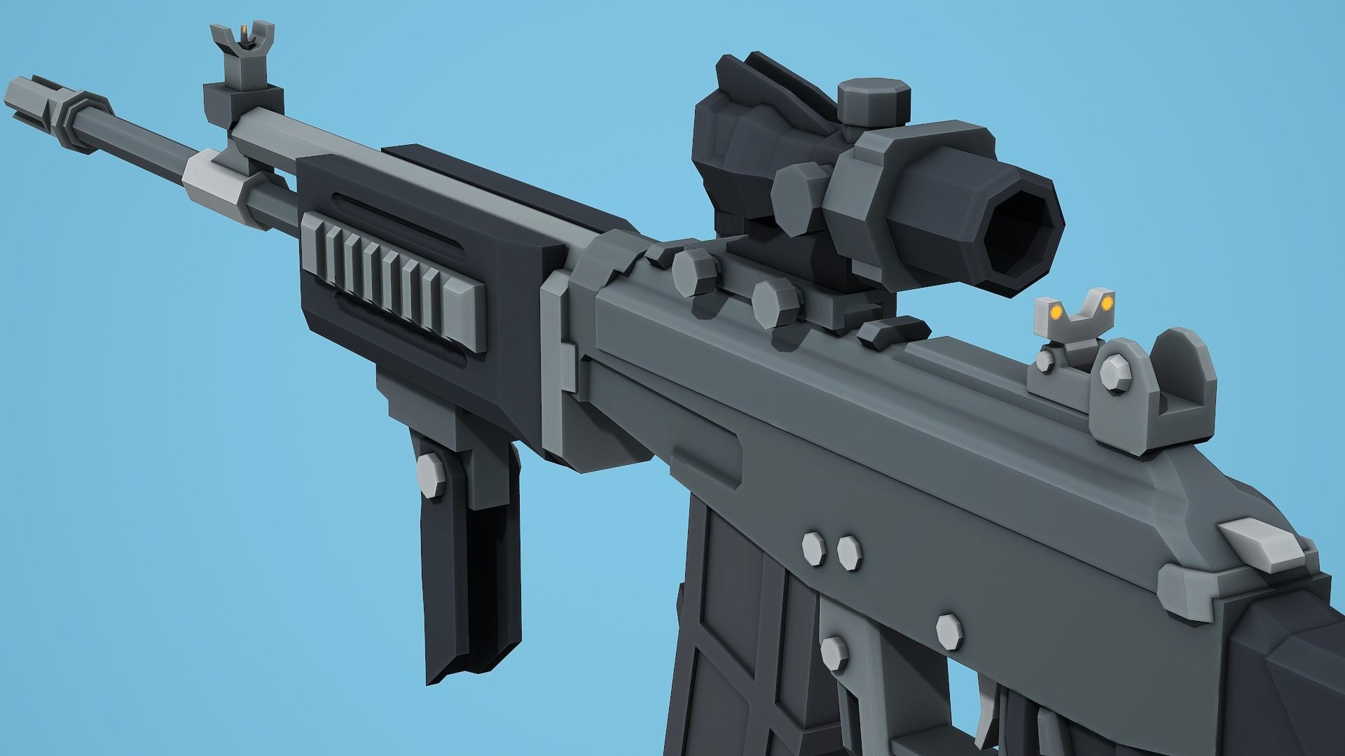 Galil Tactical - Low Poly Mobile Ready Low-poly 3D model_10