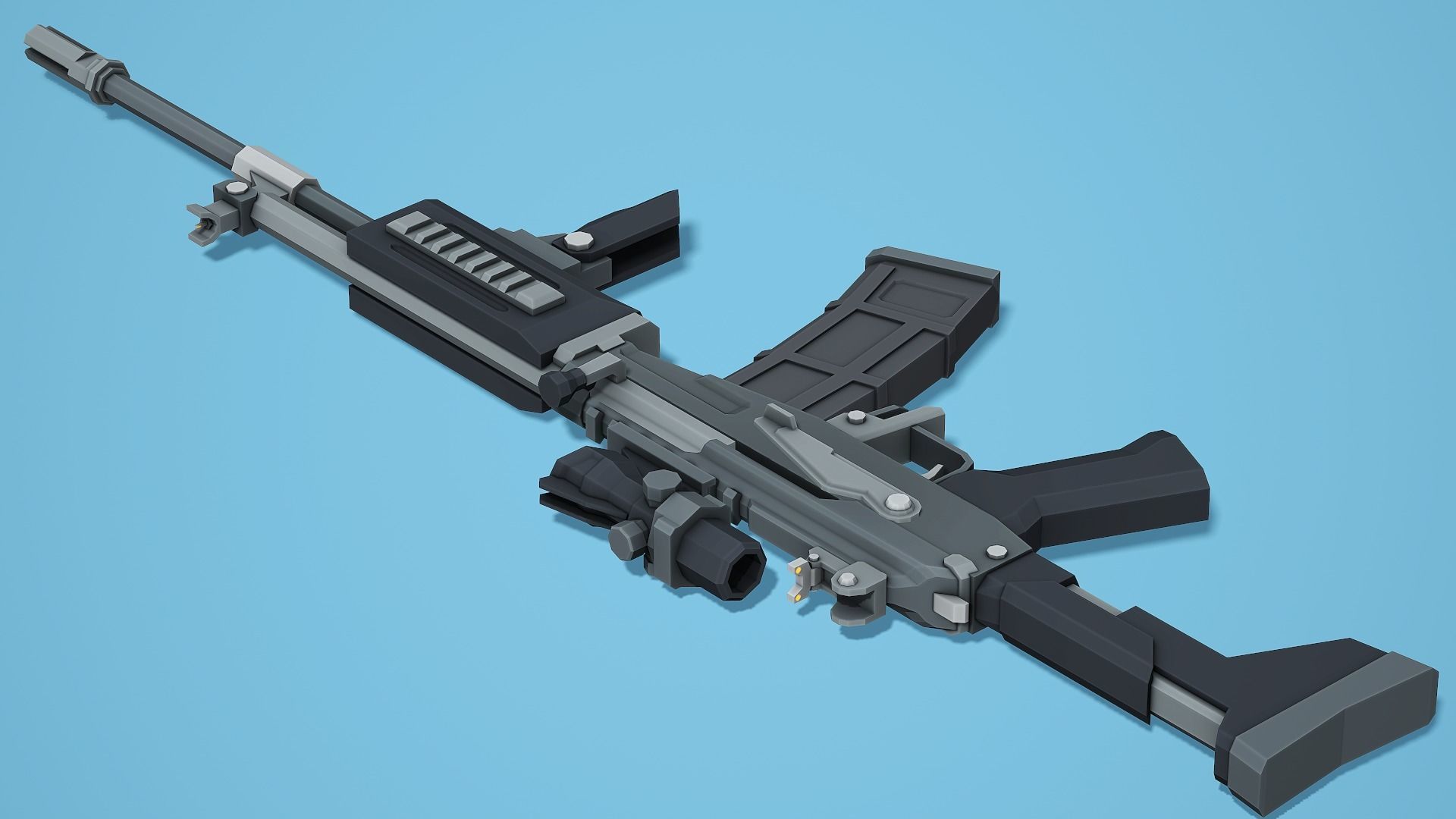 Galil Tactical - Low Poly Mobile Ready Low-poly 3D model_11