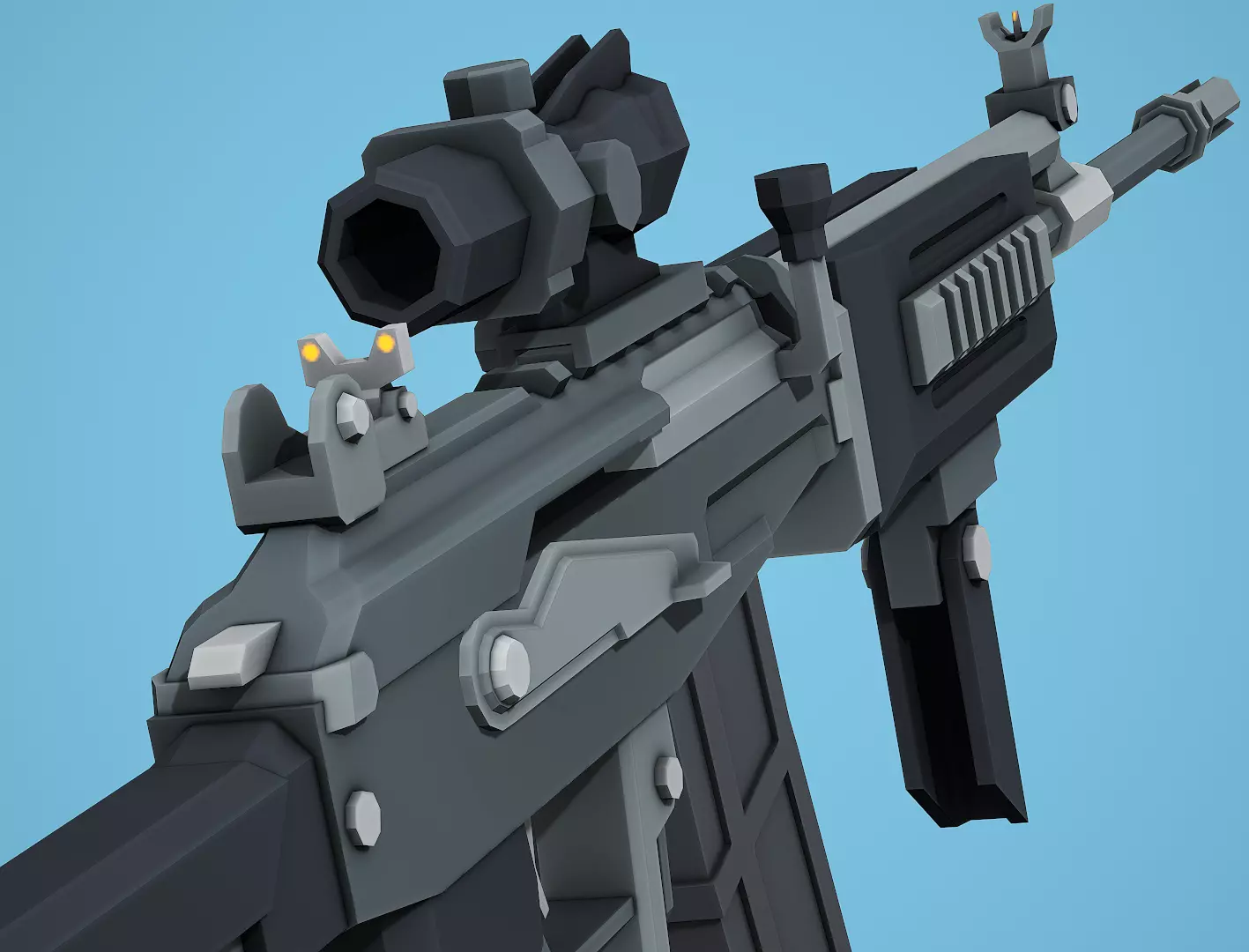 Galil Tactical - Low Poly Mobile Ready Low-poly 3D model_0