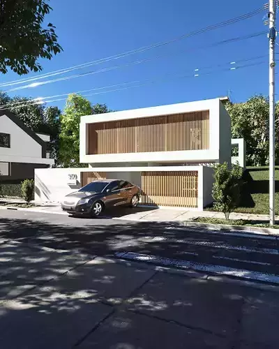 House Nanet exterior scene 3D model