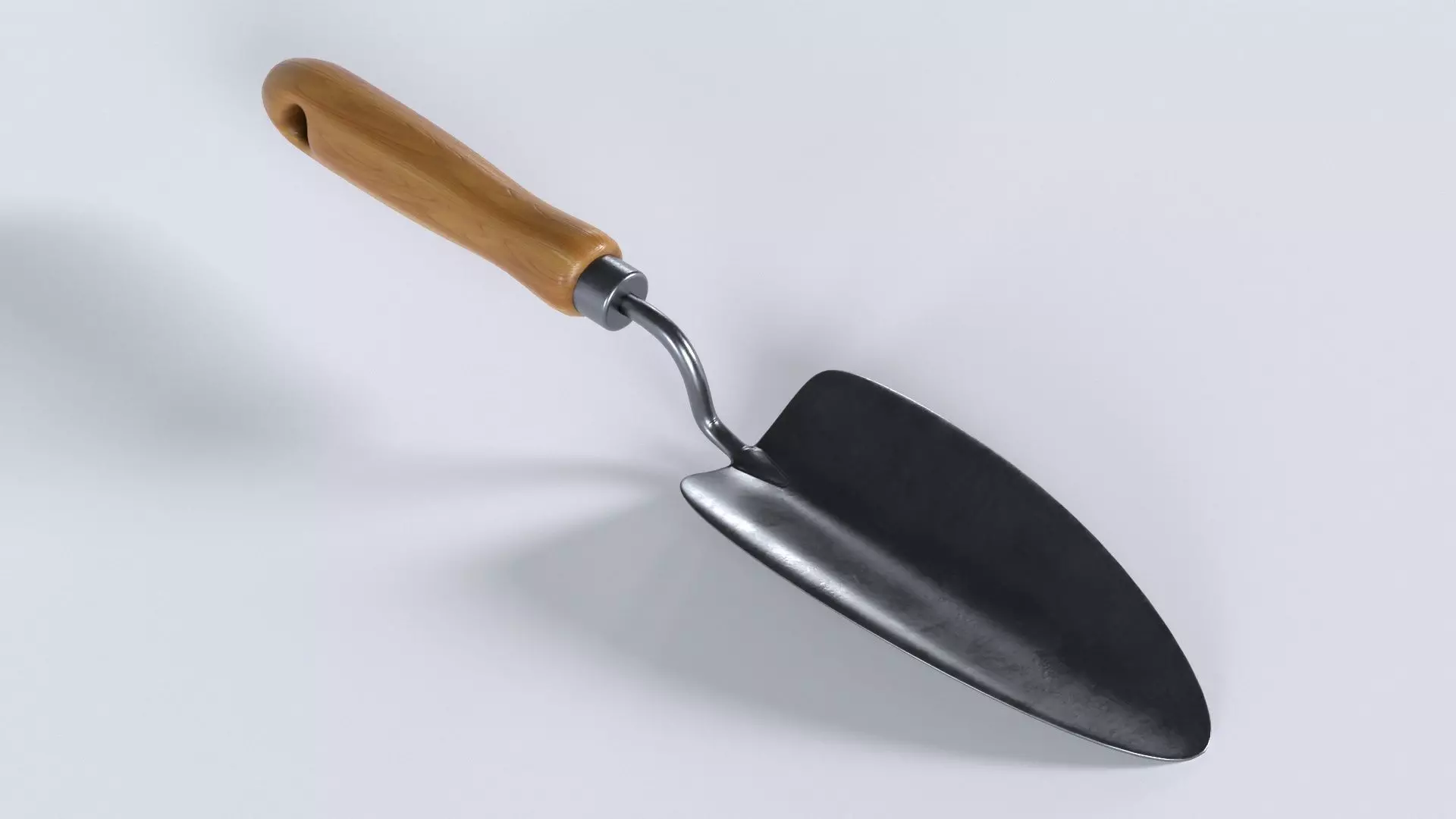 Trowel garden spatula Low-poly 3D model_0