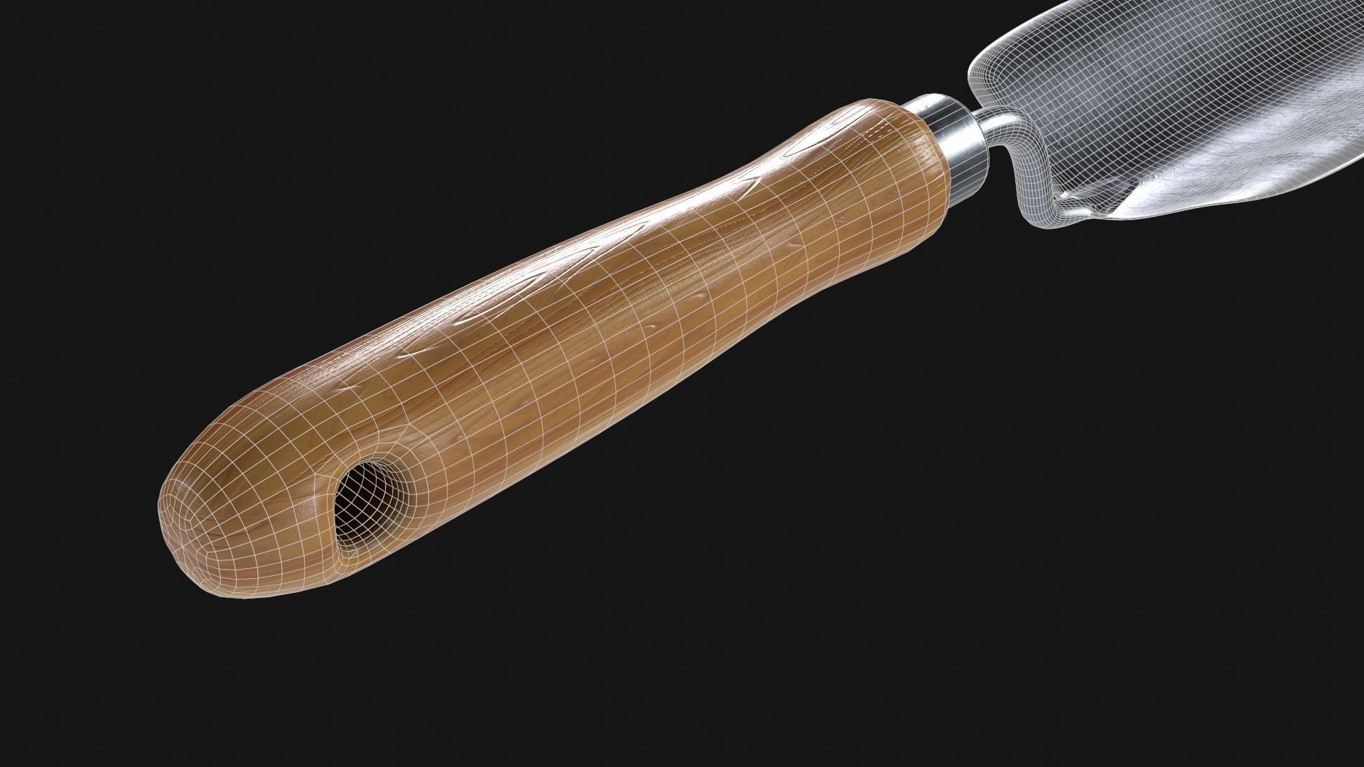 Trowel garden spatula Low-poly 3D model_14
