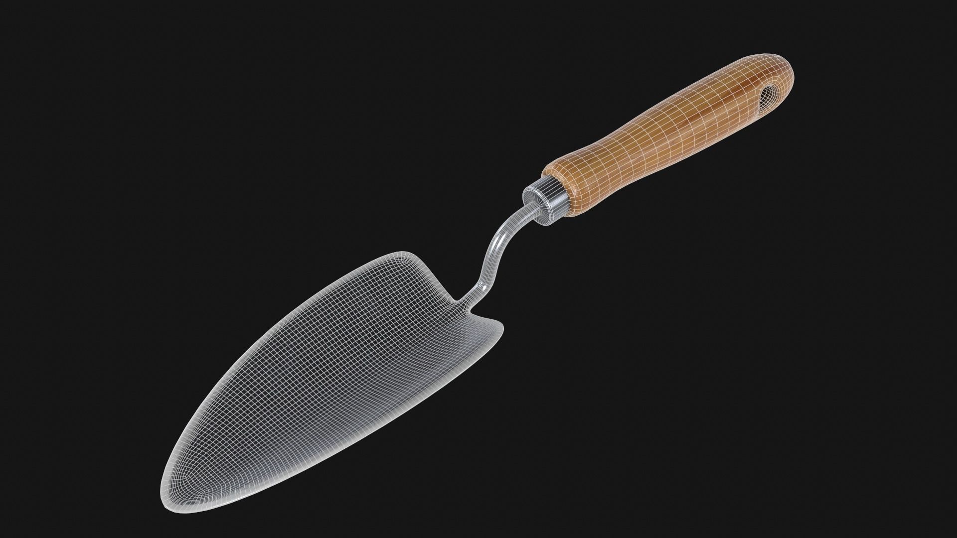 Trowel garden spatula Low-poly 3D model_9