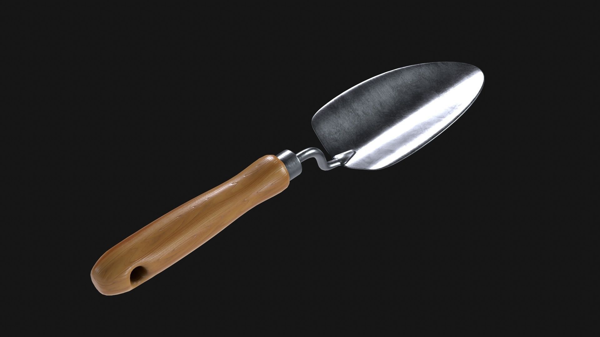 Trowel garden spatula Low-poly 3D model_6