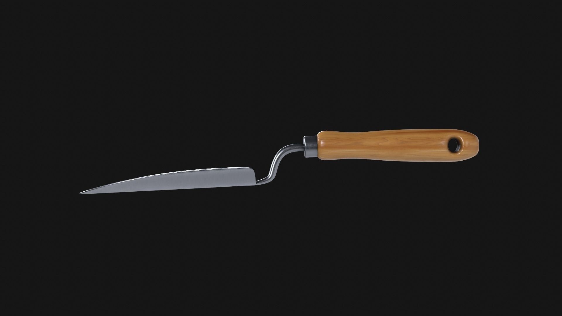 Trowel garden spatula Low-poly 3D model_4