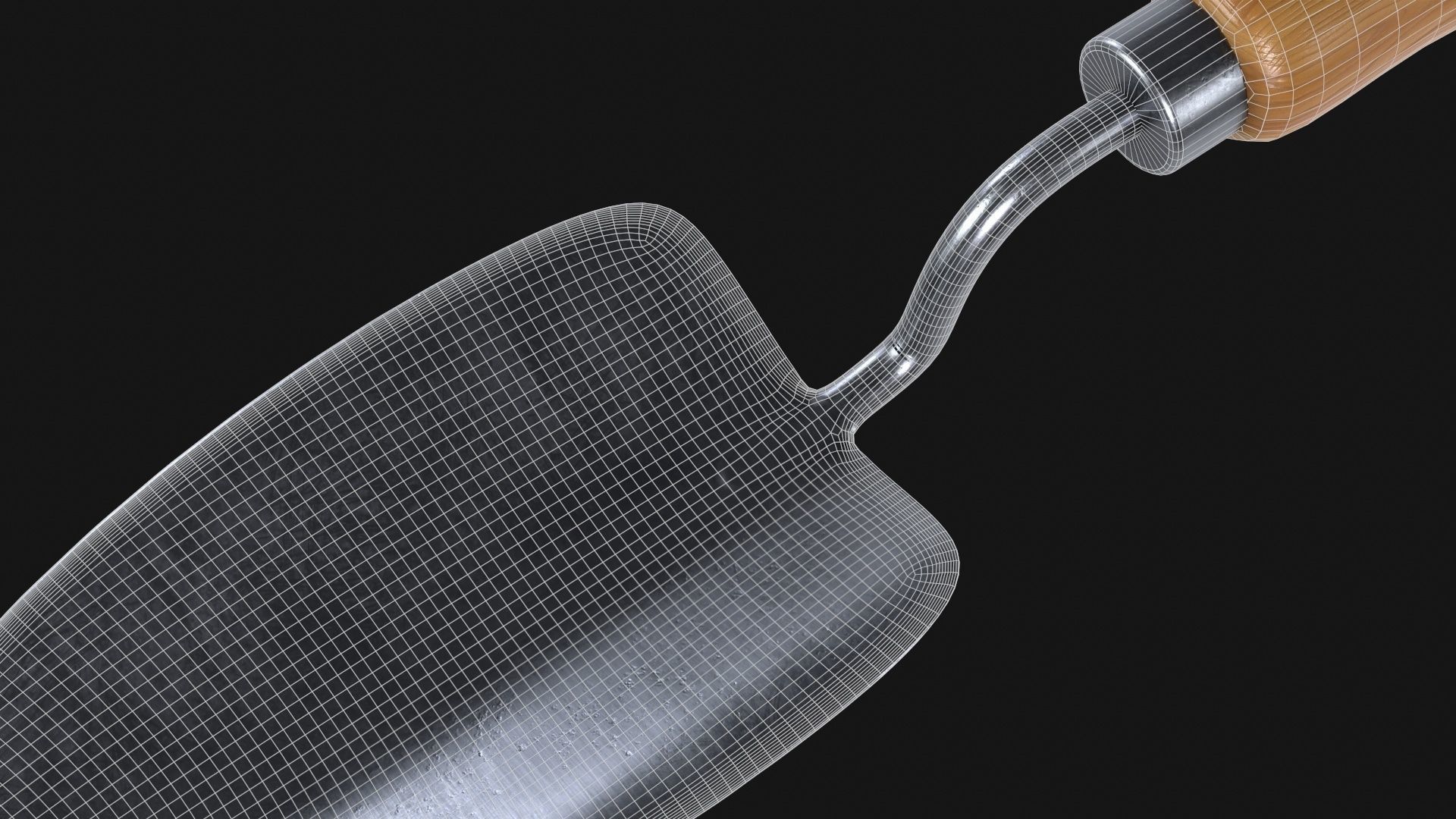 Trowel garden spatula Low-poly 3D model_12