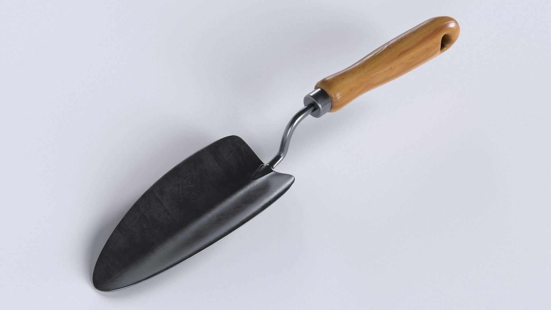 Trowel garden spatula Low-poly 3D model_2
