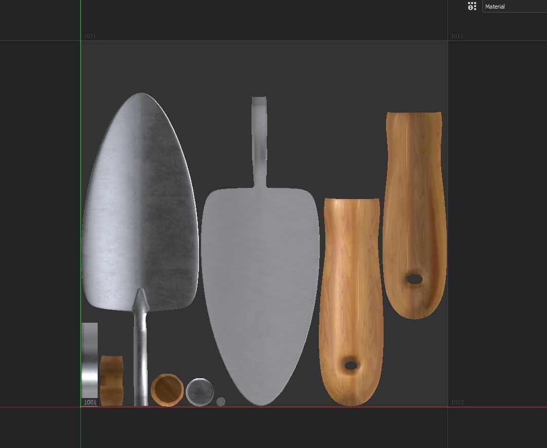 Trowel garden spatula Low-poly 3D model_15