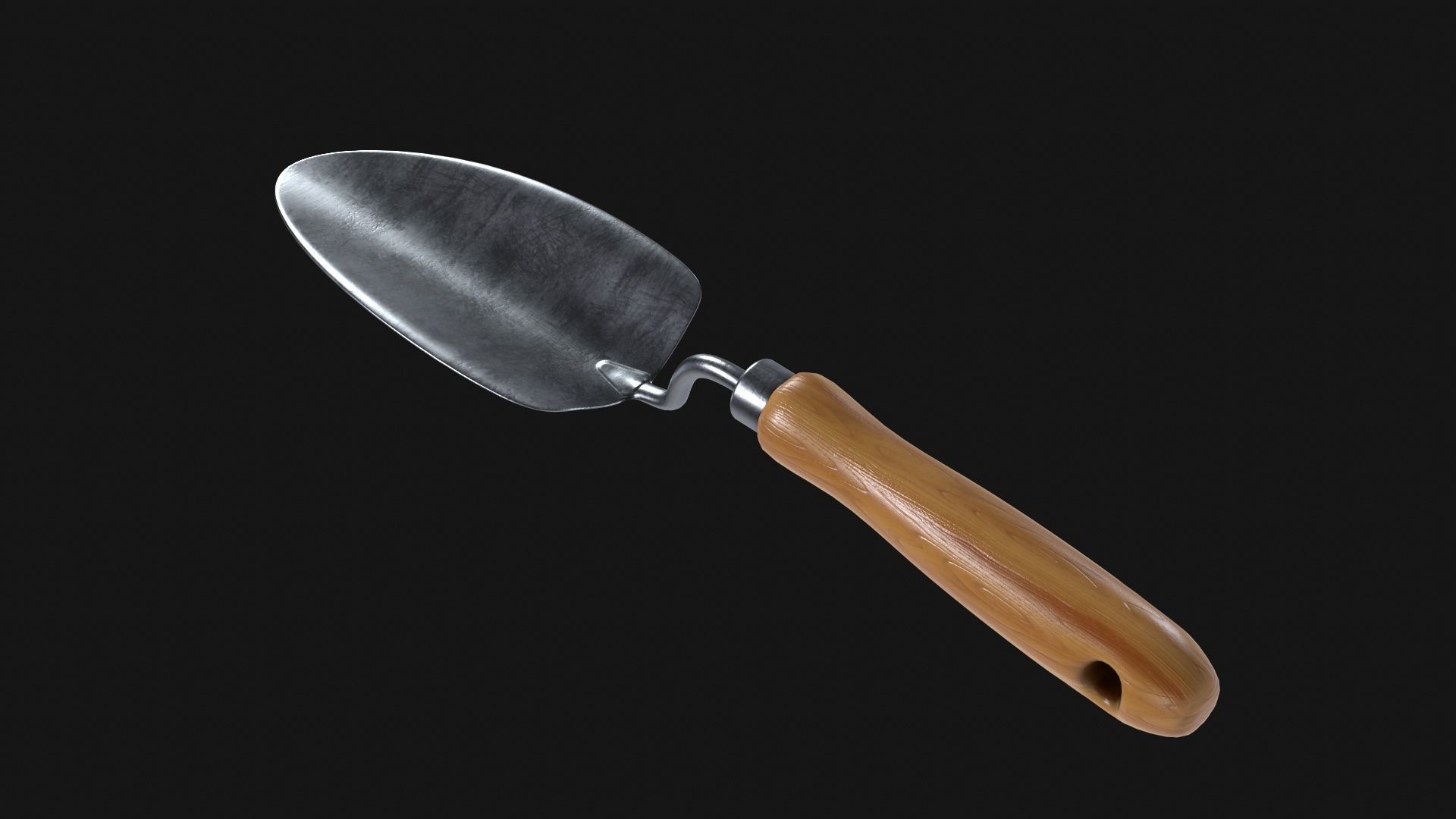 Trowel garden spatula Low-poly 3D model_5