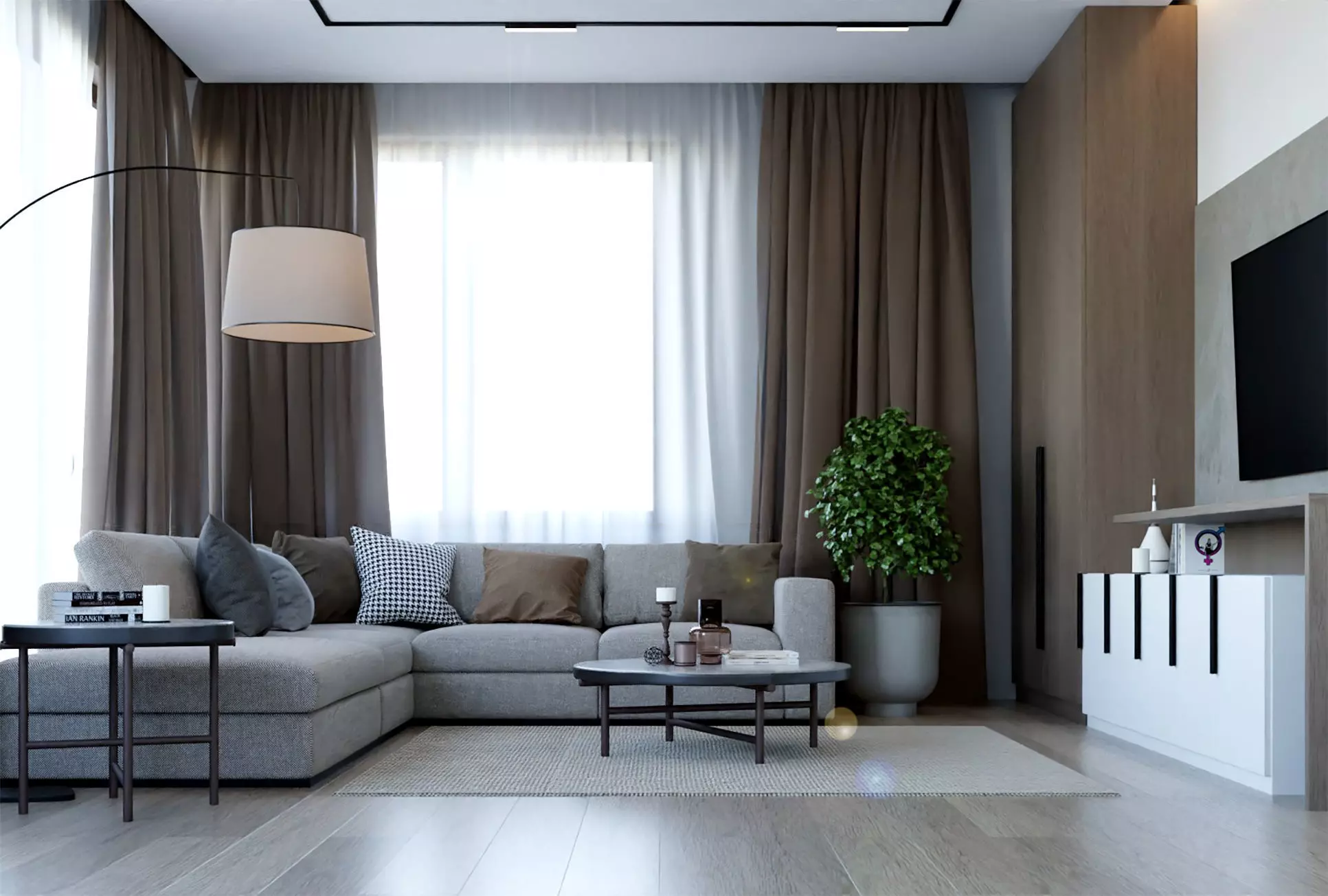 Livingroom Scene with Animation 3D model_0