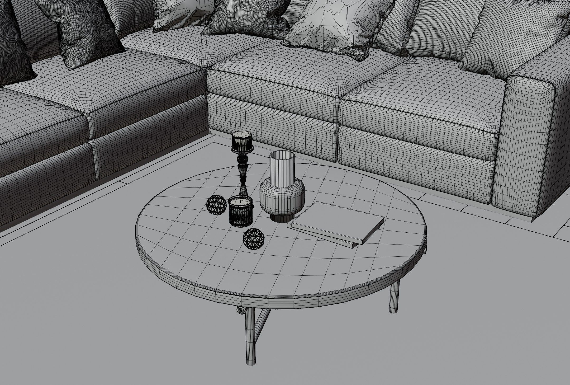 Livingroom Scene with Animation 3D model_6