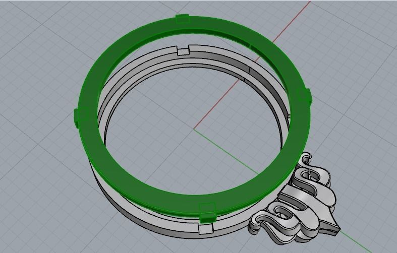 Pendant with a place for a large round stone Model 1929 3D print model_3