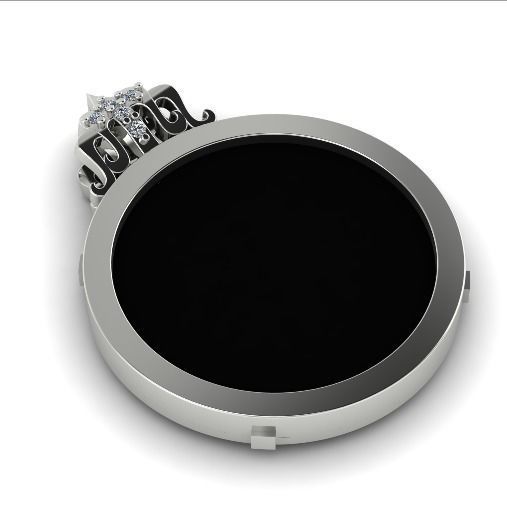 Pendant with a place for a large round stone Model 1929 3D print model_1