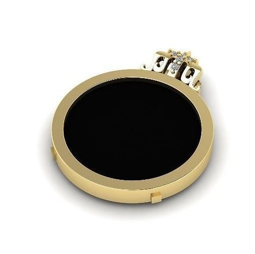 Pendant with a place for a large round stone Model 1929 3D print model