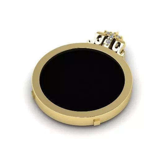 Pendant with a place for a large round stone Model 1929 3D print model_0