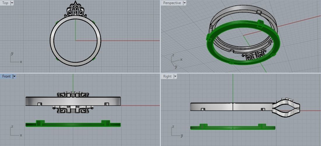 Pendant with a place for a large round stone Model 1929 3D print model_4