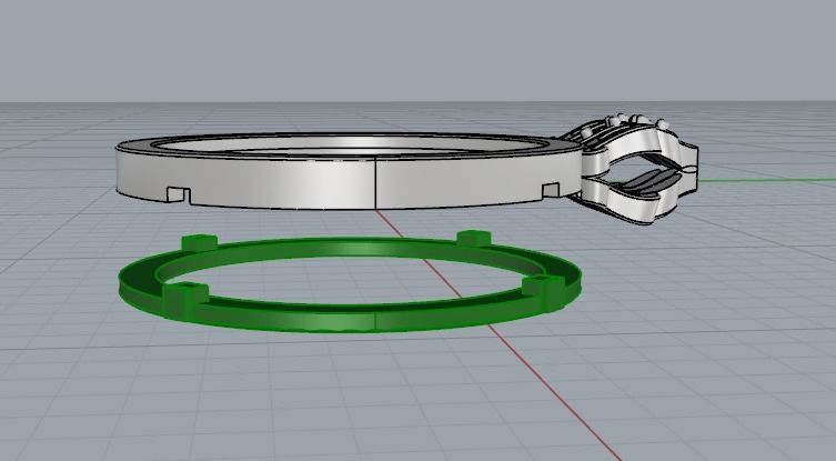 Pendant with a place for a large round stone Model 1929 3D print model_2