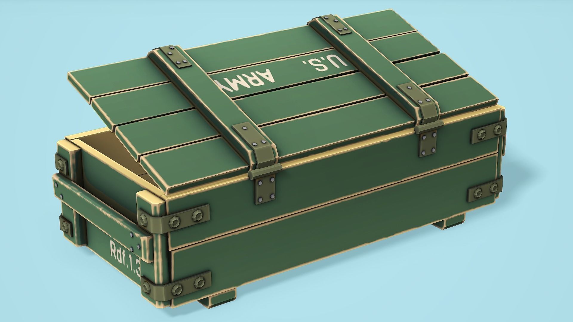 Military Crate - Low Poly Mobile Ready Low-poly 3D model_4
