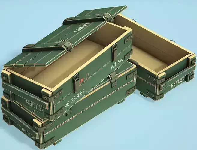 Military Crate - Low Poly Mobile Ready Low-poly 3D model