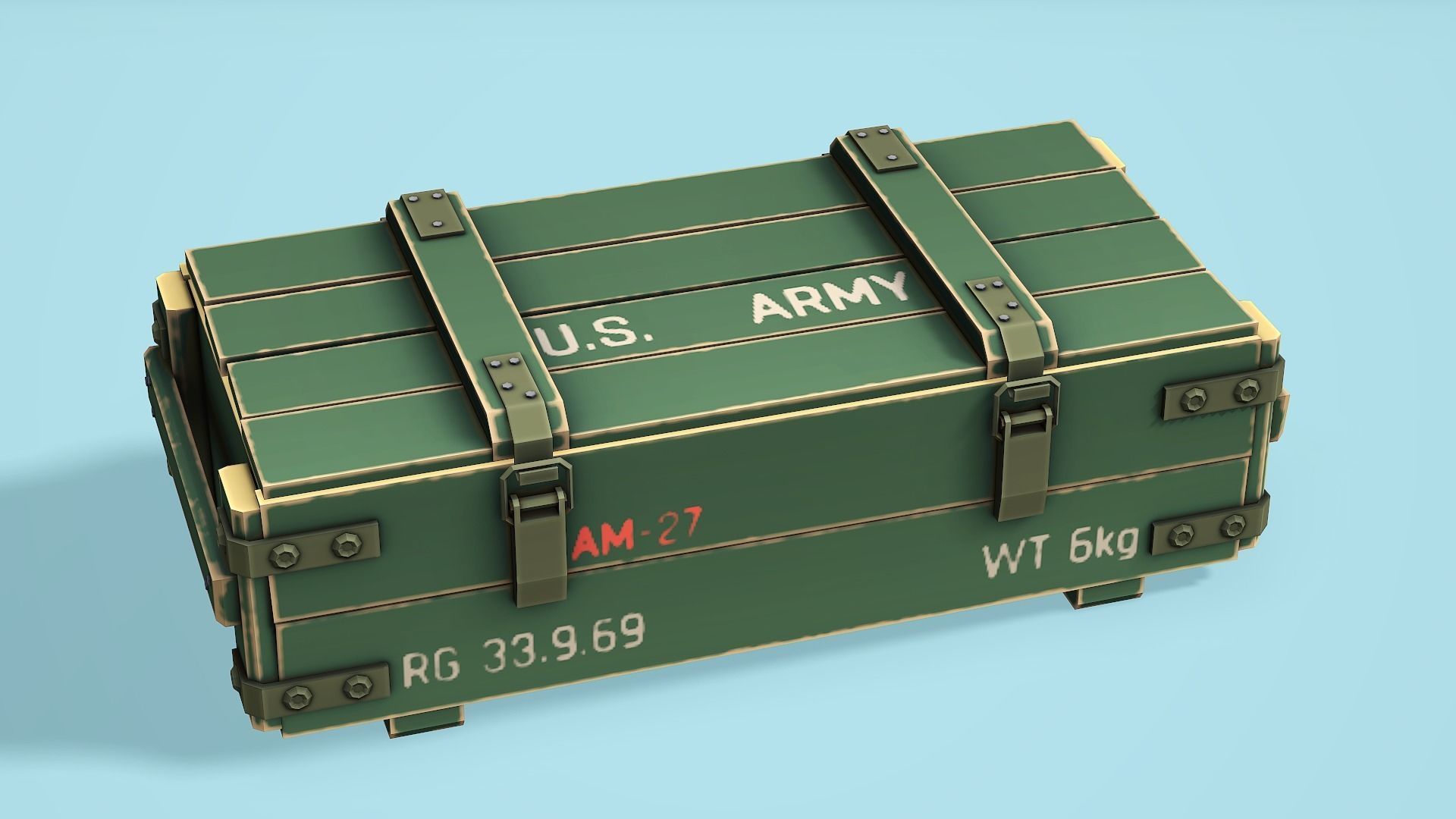 Military Crate - Low Poly Mobile Ready Low-poly 3D model_2