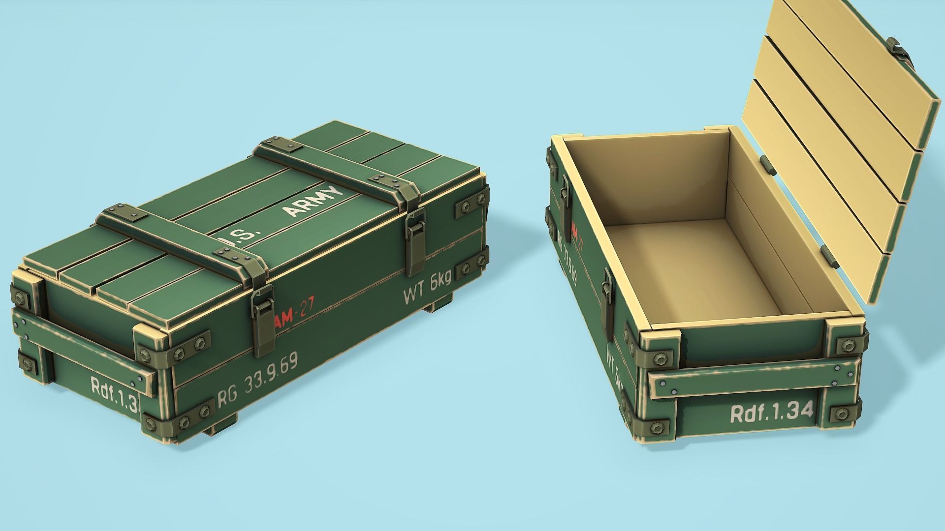 Military Crate - Low Poly Mobile Ready Low-poly 3D model_8
