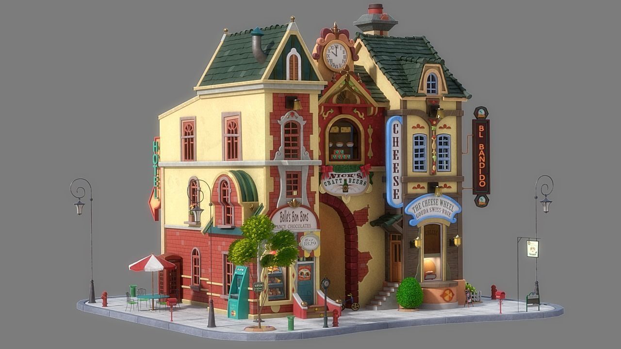 Cartoon House 07 3D model_3