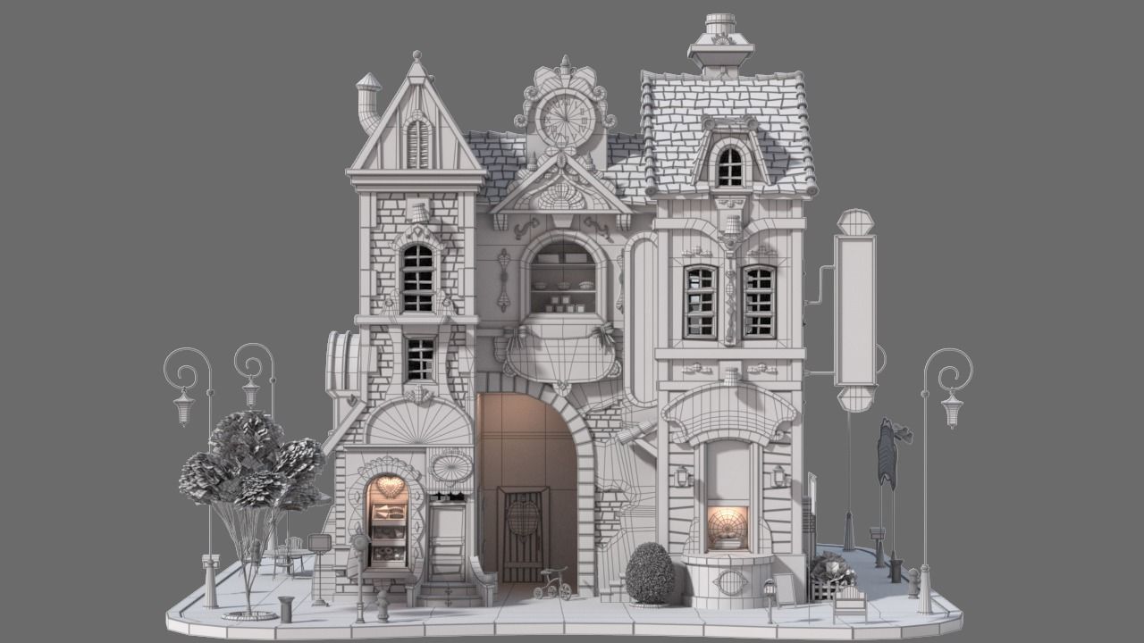 Cartoon House 07 3D model_14