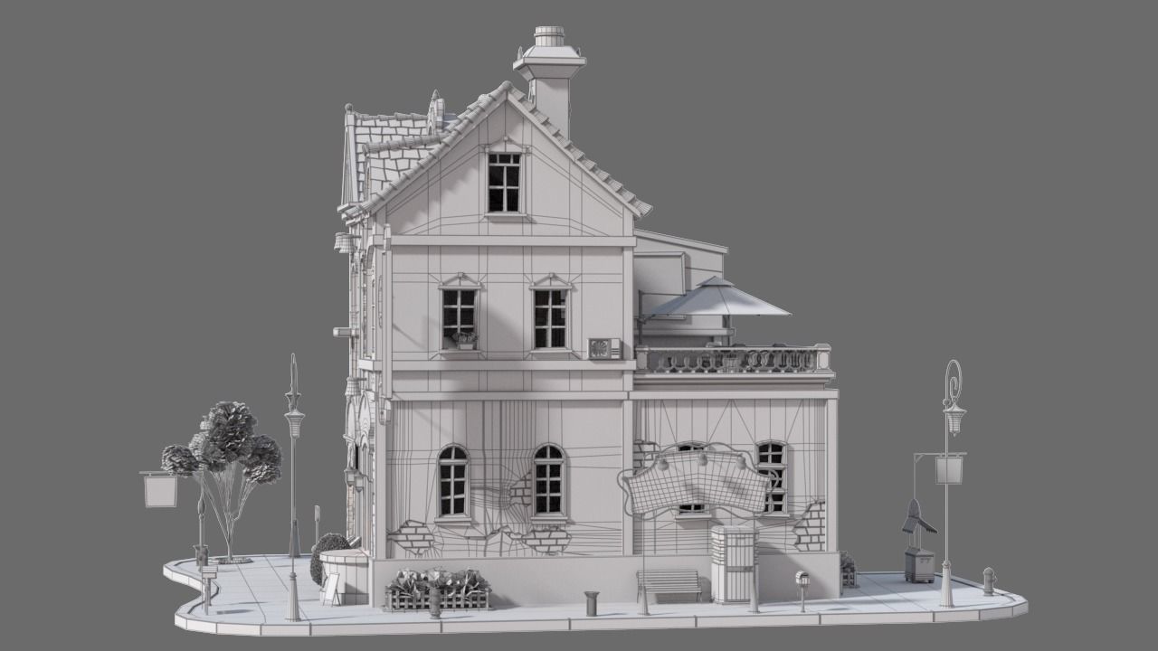 Cartoon House 07 3D model_9