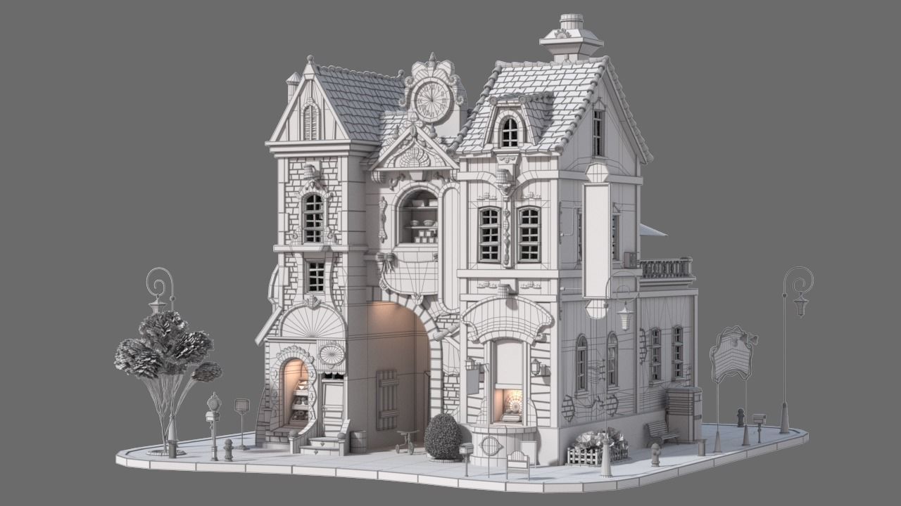 Cartoon House 07 3D model_8
