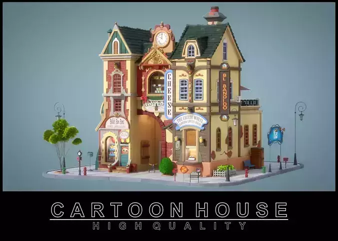 Cartoon House 07 3D model