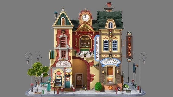 Cartoon House 07 3D model 3